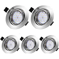 Los mejores  - Foco Empotrable Led Gu10- 5 × 5W LED Luz de Techo Blanco Cálido 3000K 500LM IP44，Iluminación para baño- Cocina…